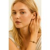 Hollywood Sensation Link Chain Bracelet with Black Crystal Charm 7 Inches Gold - 2 of 3