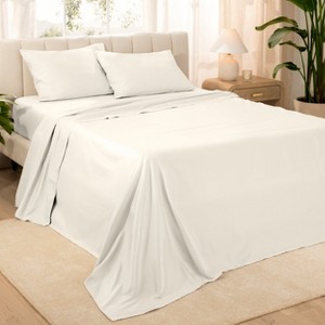 400 Thread Count Organic Cotton Sateen Bed Sheet Set by Bare Home - 1 of 4