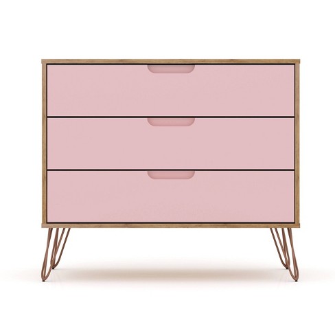 Shop Rockefeller 6-Drawer Double Low Dresser Native & Rose Pink