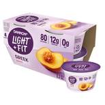 Light + Fit Nonfat Gluten-Free Peach Greek Yogurt - 4ct/5.3oz Cups
