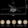 Ceiling Fan with Crystal Shade, 5 Blades, Quiet DC Motor, 6-Speed Reversible, Remote Control & 3-Color Dimmable LED - 2 of 4