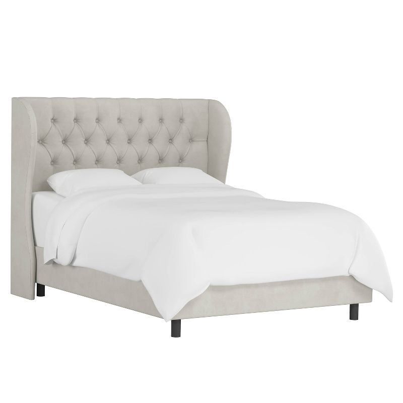 Skyline Furniture Tufted Velvet Upholstered Wingback Bed, 3 of 11