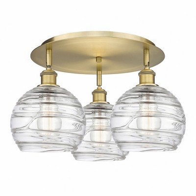 Athens Deco Swirl - 3 Light Flush Mount In Industrial Style-10.38 Inches Tall and 19.75 Inches Wide
