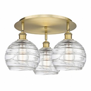 Athens Deco Swirl - 3 Light Flush Mount In Industrial Style-10.38 Inches Tall and 19.75 Inches Wide - 1 of 1