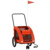 vidaXL Pet Bike Trailer Orange and Gray Oxford Fabric and Iron 26.8" x 53.9" x 28.3" - 3 of 4