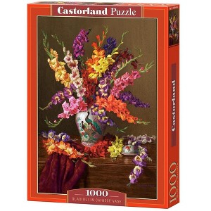 1000 Piece Jigsaw Puzzle, Gladioli in Chinese Vase, Flower puzzles, Still nature painting, Art. Puzzle, Castorland C-104949-2 - 1 of 4
