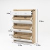 Shoe Storage Cabinet for Entryway, Hidden Shoe Cabinet with 3 Doors 2 Drawers Slim Shoe Cabinet, Freestanding Shoe Organizer Rack for Entryway - 2 of 4