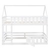 CAVINAS Twin Size Bunk Bed House Shaped Wood Bed Frame with Door, Ladder and Guardrail for Bedroom - 3 of 4