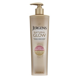 Jergens Natural Glow Daily Moisturizer Self Tanner Body Lotion, Fair To Medium Tone, Sunless Tanning - 1 of 4