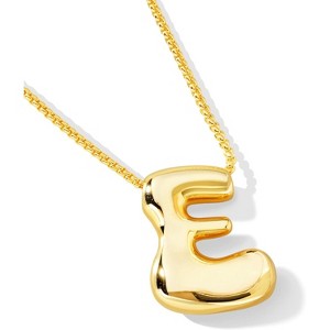 Bubble Initial Necklace Gold Plated Balloon Charm Birthday Gift - 1 of 4