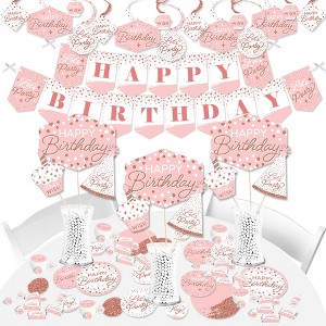 Big Dot of Happiness Pink Rose Gold Birthday - Happy Birthday Party Supplies - Banner Decoration Kit - Fundle Bundle - 1 of 4