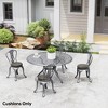 Outsunny Outdoor Chair Cushions Set of 4, Round Seat Cushions for Dining Chairs Bistro Chairs with Machine Washable Cover, 15" x 15" x 3" - 2 of 4