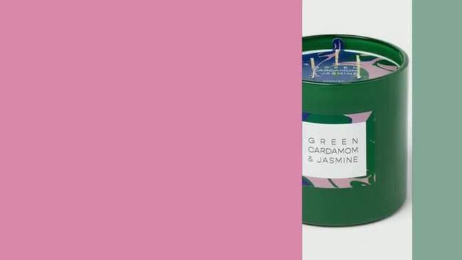 28oz Glass Cardamom &#38; Jasmine Candle Green - Opalhouse&#8482;, 2 of 8, play video