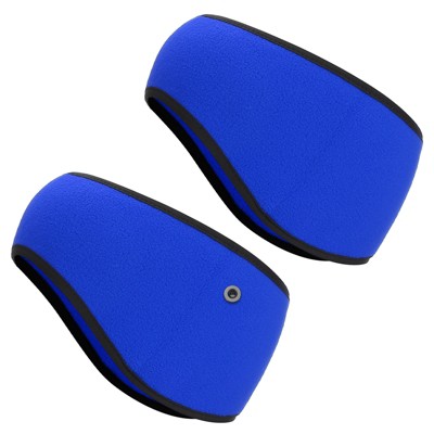 Unique Bargains Polar Fleece Stretchy Running Sweatband Ear Warmer Headbands 2 Pcs