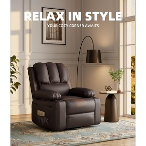 Rocking Massage Chair, 360° Swivel Recliner Chairs for Adults, Single Sofa Chair with Vibration Massage & Heating for Small Spaces, Bedroom, Nursery - 1 of 4