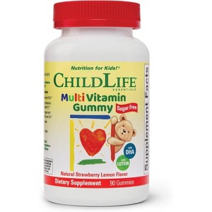 ChildLife Essentials Kids Multivitamin Gummies - Lemon Strawberry - 90ct - 1 of 4