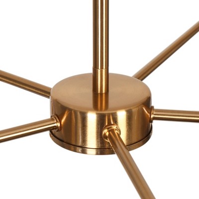 Gold and Clear Glass 5-Light Modern Chandelier