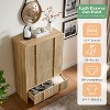 AMERLIFE Fluted Modern Chest Dresser with Pine Handles, Rounded Corners & Anti-Tip, 48" Tall Wood Storage Organizer for Living Room - 3 of 4