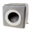 Pet Adobe Cat Pet Bed Cave With Removable Cushion - For Large Cats/Small Dogs, 13" x 12" x 11.25", Gray - image 3 of 4