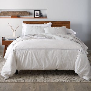 Ella Jayne 100% Cotton Percale 3 Piece Duvet Set with Satin Stitching - 1 of 4