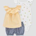 Carter's Just One You® Baby Girls' Gingham Top & Bottom Set - Yellow
