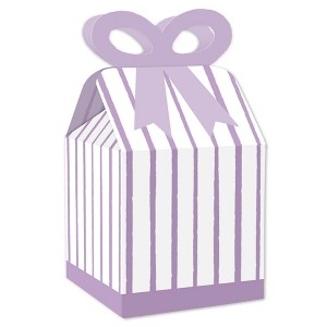 Big Dot of Happiness Purple Stripes - Square Favor Gift Boxes - Simple Party Bow Boxes - Set of 12 - 1 of 4