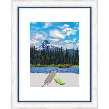 11"x14" Matted to 8"x10" Opening Size Morgan Wood Picture Frame Art White/Blue - Amanti Art