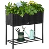 Naysaye Raised Garden Bed, Elevated Planter Box with Tool Storage Shelf, Portable Design for Vegetables, Flowers, Black, 28.25"*11.75"*27.5" - 4 of 4