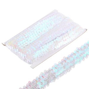 Unique Bargains Waterproof Flat Elastic Crafts Sewing Dress Sequins Trim Ribbon - 1 of 4