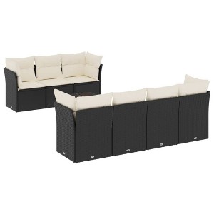 vidaXL Garden Sofa Set Black, Cream White - 1 of 4