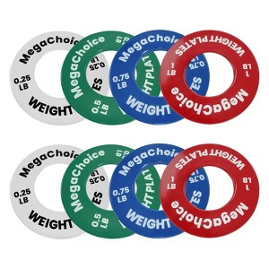 Small Weight Plates Set,Fractional Bumper Plates Set of 8 (0.25lbs 0.5lbs 0.75lbs 1lbs Pairs) Steel Change for Home Gym - 1 of 4