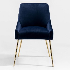 WestinTrends Upholstered Performance Velvet Accent Chair With Metal Leg - 1 of 4