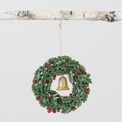 Sullivans Christmas Wreath Ornament 5"H Green