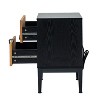 Murah Modern 25"Tall 2-Drawer Nightstand with Charging Station and Adjustable Legs Set of 2| HULALA HOME-BLACK - 3 of 4