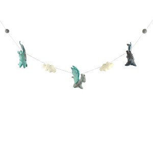 Slickblue Charming 35" Wool Felt Pom Pom Garland for Kids' Room – 100% Wool, Multicolor/Blue Options - 1 of 3
