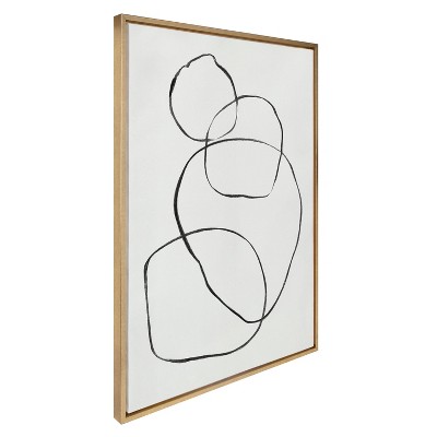 Gold Framed Abstract Canvas Wall Art, 30.87" x 41.87"