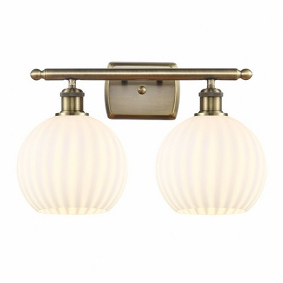 White Venetian - 2 Light Bath Vanity In Modern Style-11 Inches Tall and 18 Inches Wide