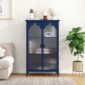 NicBex Modern Sideboard Cabinet with Glass Doors Freestanding Large Kitchen Buffet Storage Cabinet for Kitchen,Living Room,Blue - 1 of 4