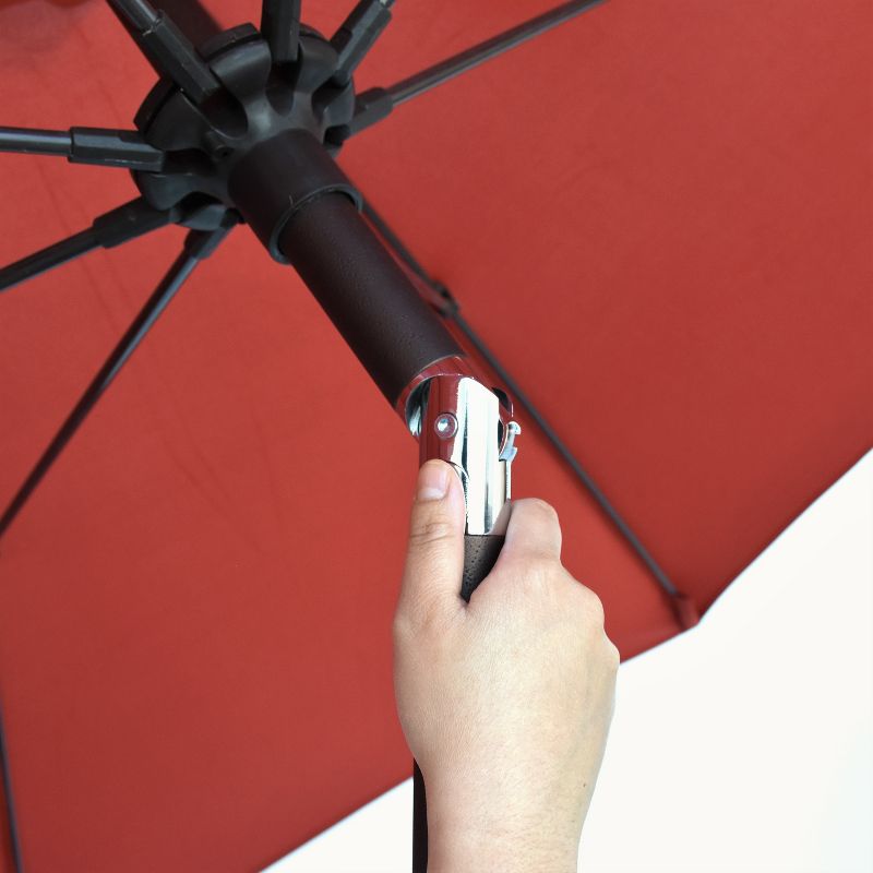 Astella 9&#39; x 9&#39; Aluminum Crank Lift Patio Umbrella Red, 2 of 7
