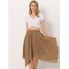 Allegra K Women's Elastic Waist Chiffon Handkerchief Hem Midi Skirt - 2 of 4