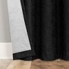 1pc 50"x63" Sun Zero Bronte Floral Jacquard 100% Blackout Rod Pocket Curtain Panel Black - 4 of 4