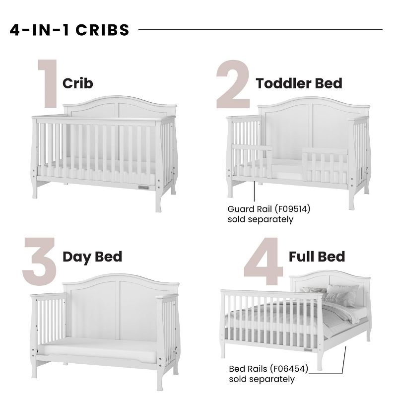 Child Craft Camden 4-in-1 Convertible Crib - Matte White, 3 of 10
