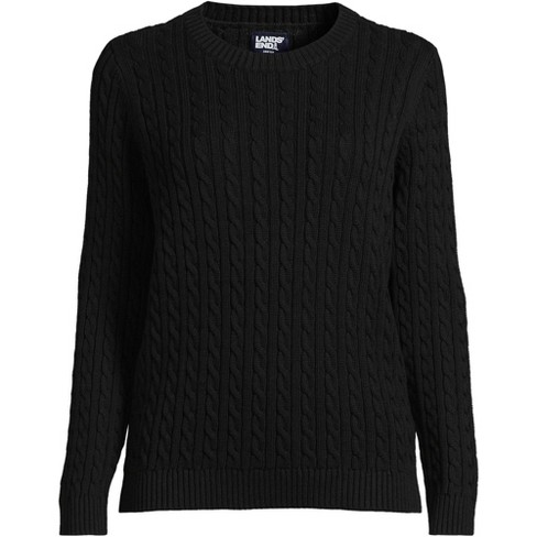 Lands End Women s Cotton Drifter Crew Cable Pullover Sweater Target