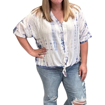 Women's Tie Dye Button Up Top - Sew In Love