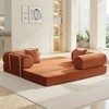 KERDOM Comfy Convertible Folding Mattress Couch, Loveseat Sleeper Fold-Out Sofa Bed with Armres for Living Room Bedroom Lounge Studio - 2 of 4