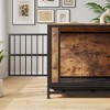 Okak Dog Crate with 2 Sliding Doors and Thick Iron Frame, Decorative Dog Cage with Table Top, Dog Kennel for Small Dog Indoor Use - 3 of 4