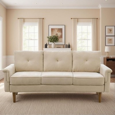 XIZZI 3 Seater Sofa Couch with Deep Seats, Modern Upholstered Sofa with Armrests, Comfy Couches for Living Room, Bedroom and Office