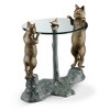 SPI Home Curious Cats End Table – Aluminum Sculptural Side Table with Glass Top, Whimsical Feline Design for Cat Lovers - 3 of 4