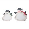 Transpac Wood 15.75 in. White Christmas Snowman Shaped Serving Tray Set of 2 - 2 of 4