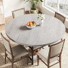 47"Round Dining Table for 4,Kitchen Dining Room Circle Dinner Pedestal Table with Storage Shelves & Roman Metal Legs, Farmhouse Style, Space Saving - 3 of 4